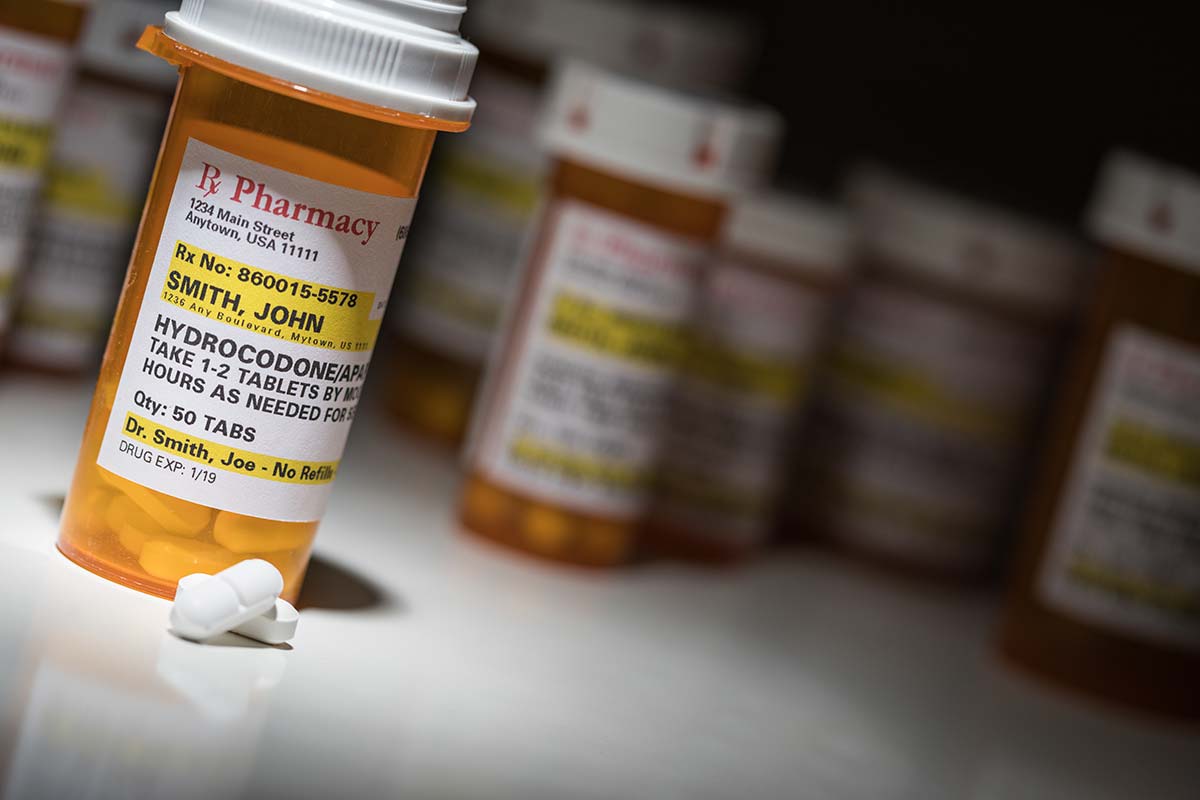 pill bottles of common abused drugs