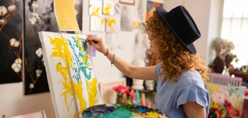 party drugs image of woman being artistic and creative on drugs